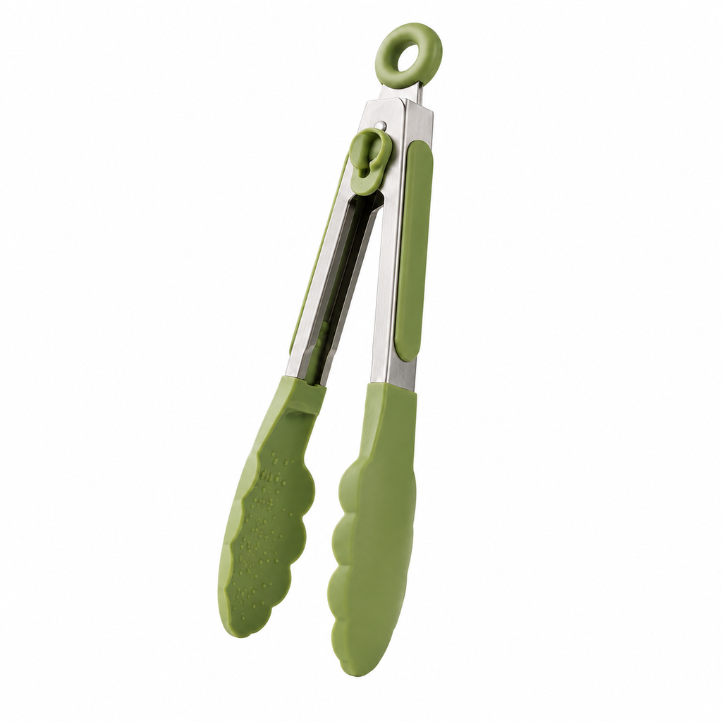 QmvWgc™ Premium Stainless Steel Kitchen Tongs with Locking Handle